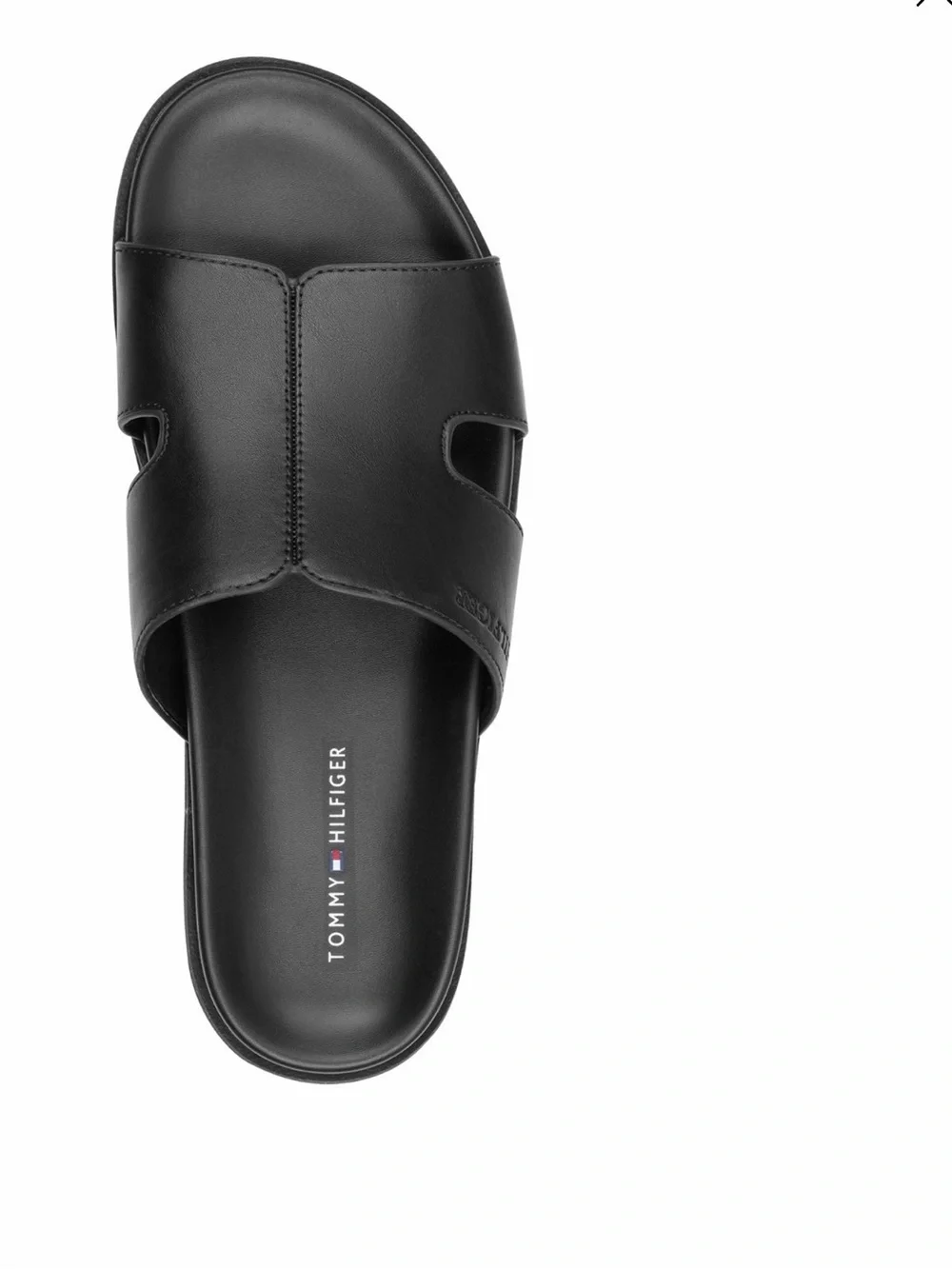 Tommy Hilfiger Men's Black Slip-On Slide Sandals